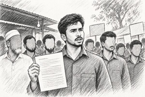 মানববন্ধনে ওঠা অভিযোগের প্রতিবাদ মুছলিম উদ্দিনের